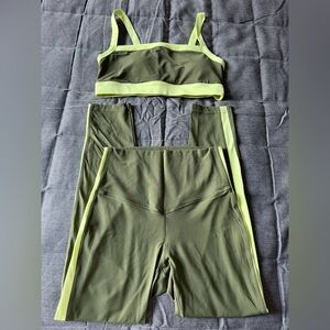 OFFLINE By Aerie Real Me XTRA High Waisted Colorblock Leggings + Sports Bra set